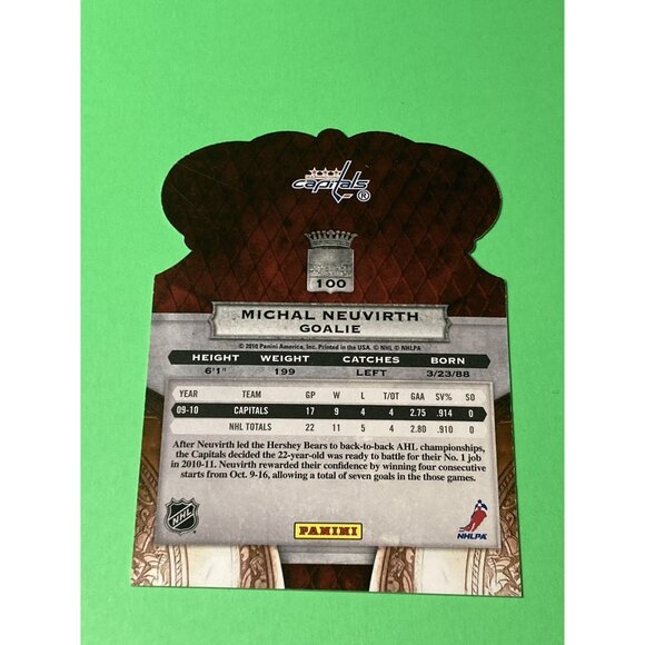 Washington Capitals 2010-11 Panini Crown Royale Michal Neuvirth #100 Hockey - Picture 2 of 2